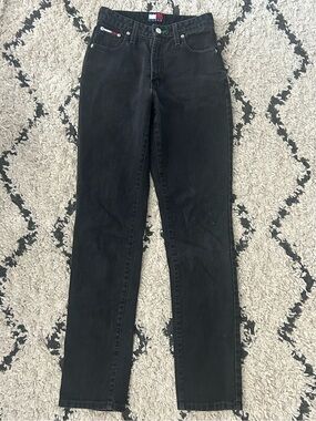 Tommy Hilfiger Black Skinny Jeans with Signature Flag